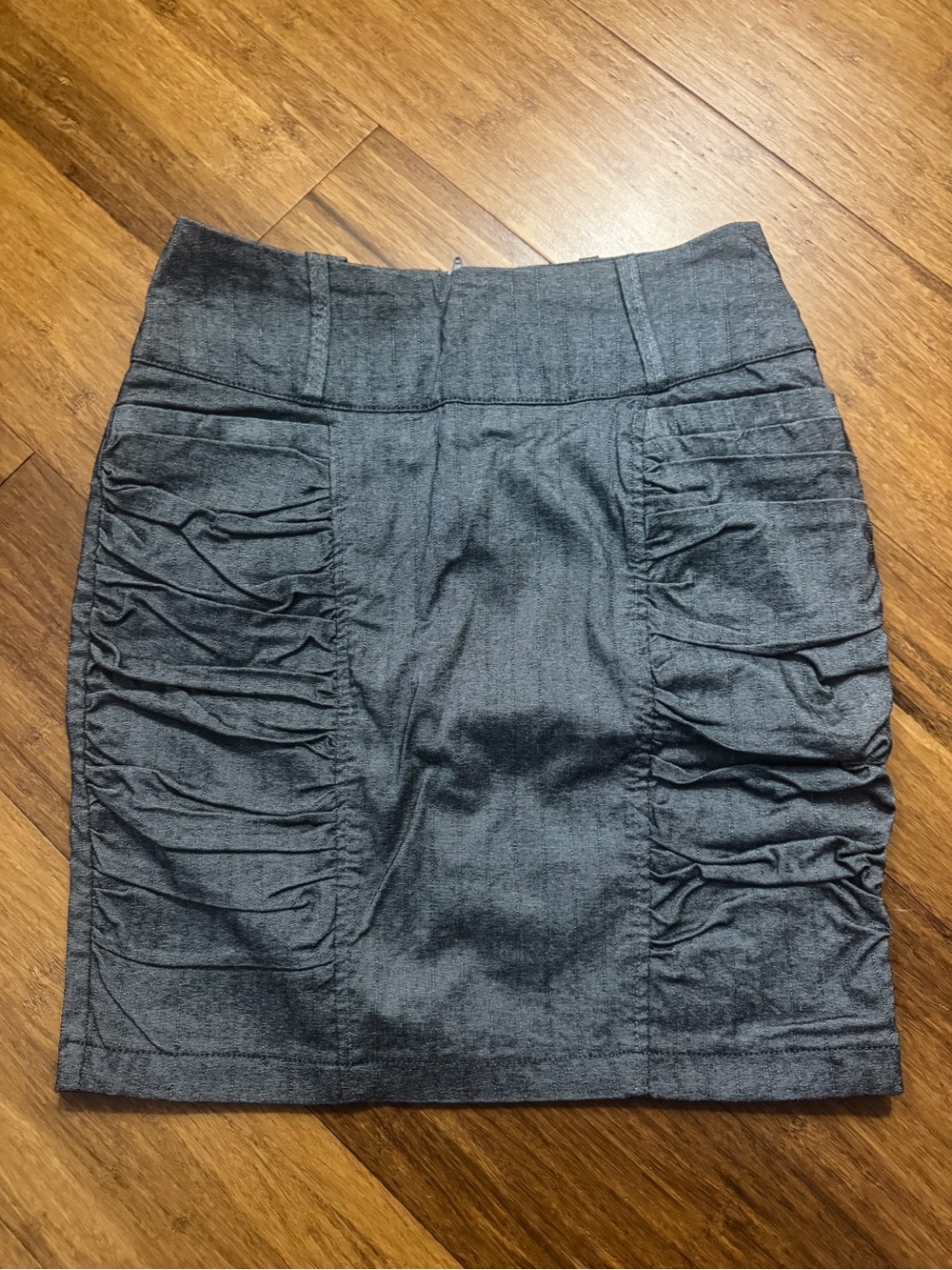 Ruching Detail Charcoal Mini Skirt - Women's